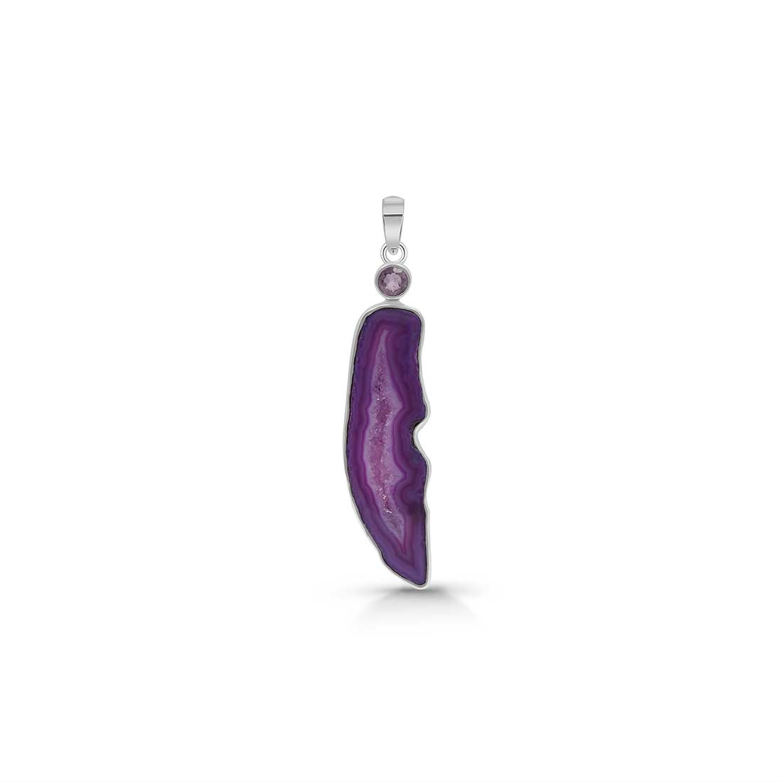 Purple Agate Pendant-(APU-P-18.)